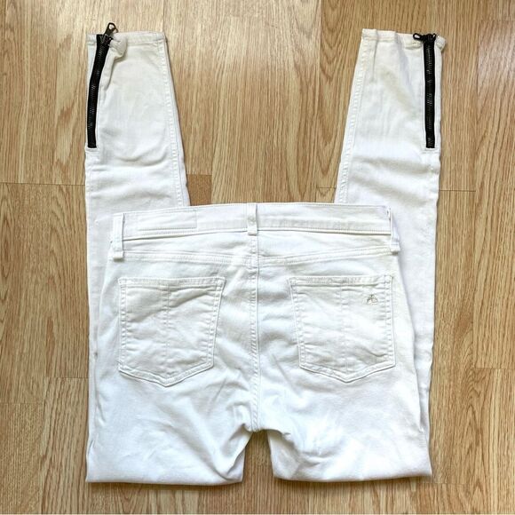 Rag & Bone Bright White Ankle Zip Skinny Jeans - Picture 11 of 14